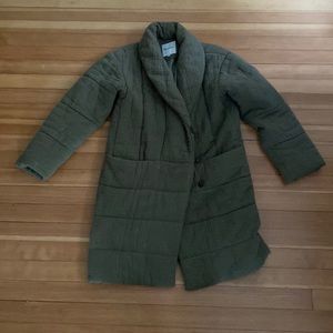 Madewell green puff coat - Small